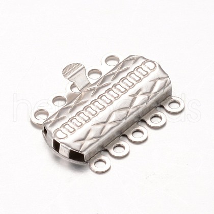 304 Stainless Steel Multi-Strand Box Clasps STAS-G140-14P-1