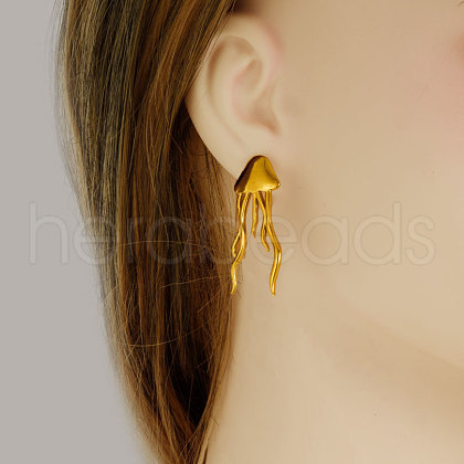 304 Stainless Steel Jellyfish Stud Earrings JQ4504-2-1