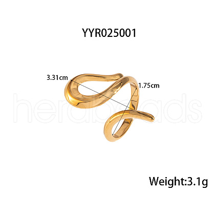 Stainless Steel Snake-Shaped Cuff Rings for Women FT0606-1-1