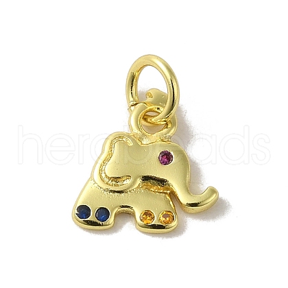 Real 18K Gold Plated Brass Pave Cubic Zirconia Pendants KK-M283-02F-02-1