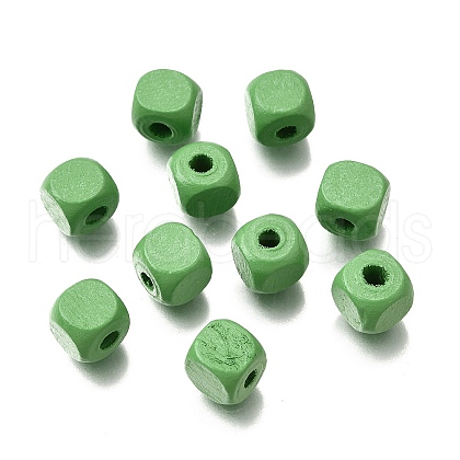 Spray Painted Wooden Beads WOOD-P021-01B-28-1