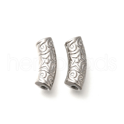 304 Stainless Steel Curved Tube Beads STAS-I321-23P-1