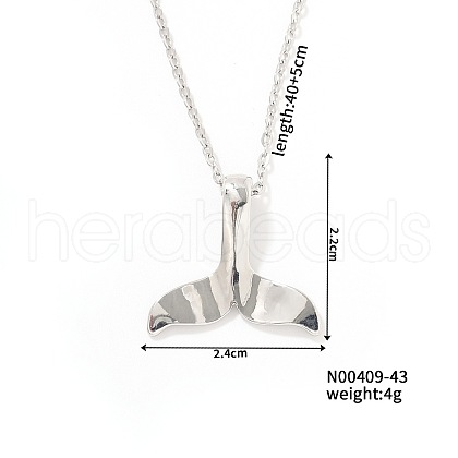 Simple Brass Cable Chain 3D Dolphin Tail Cool Cute Fashion Pendant Necklaces PX5689-1