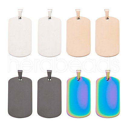 Cheriswelry 16pcs 4 Colors 304 Stainless Steel Pendants STAS-CW0001-09-1