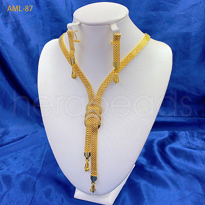 Alloy Pendant Necklace & Stud Earring FS-WGC4C10-04-1