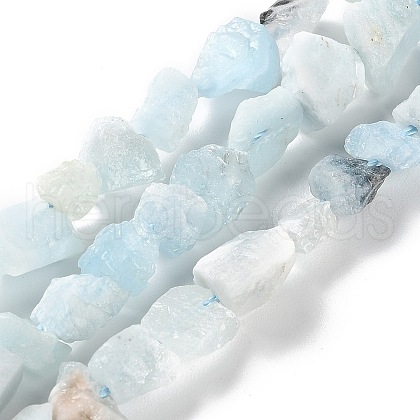 Raw Rough Natural Aquamarine Beads Strands G-B065-C16-1