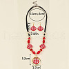Rhombus with Tartan Pattern Acrylic Pendant Necklaces & Dangle Earrings Sets FS-WG95887-01-2
