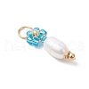 Glass Seed Beaded  Flower Pendants PALLOY-MZ00679-5