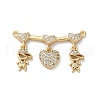 Brass Pave Cubic Zirconia Pendants KK-M287-05G-A-1