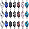 SUNNYCLUE 42Pcs 7 Colors Alloy Glass Connector Charms FIND-SC0009-55-1