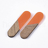 Transparent Resin & Walnut Wood Cabochons RESI-Q210-014A-B03-2