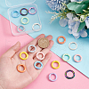   18Pcs 9 Colors Zinc Alloy Spring Gate Rings FIND-PH0010-74-3