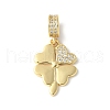 Brass Micro Pave Cubic Zirconia European Dangle Charms ZIRC-I071-08G-1