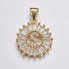 Long-Lasting Plated & Rack Plating Brass Micro Pave Cubic Zirconia Letter Pendants ZIRC-A007-03S-G-1
