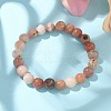 Natural Plum Blossom Jasper Beads Stretch Bracelets BJEW-F380-01-B08-6