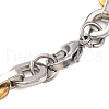 201 Stainless Steel Oval Link Chain Bracelets BJEW-B078-116GP-3