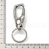Tibetan Style 316 Surgical Stainless Steel Fittings with 304 Stainless Steel Key Ring FIND-Q101-06AS-02-3