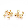 Brass Micro Pave Cubic Zirconia Charms KK-N257-41G-2