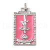 Brass Micro Pave Cubic Zirconia Pendants with Enamel KK-H458-01P-02-1