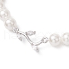 Brass Clear Cubic Zirconia Branch Link Bracelets BJEW-JB11893-3