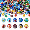 Yilisi 200Pcs 10 Colors Round Millefiori Glass Beads LK-YS0001-01-11