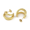 PVD Vacuum Plating 201 Stainless Steel Split Stud Earrings for Women EJEW-F345-10G-2