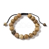 10mm Round Natural Picture Jasper Braided Bead Bracelets BJEW-C067-01C-28-2