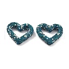 Heart Shape Polymer Clay Rhinestone Beads CLAY-NH0001-09B-01-1