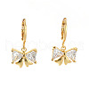Elegant Brass Clear Cubic Zirconia Bowknot Hoop Earrings LP5969-5