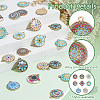   48Pcs 8 Colors Alloy Printed Pendants FIND-PH0021-12-4