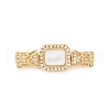 Brass Micro Pave Clear Cubic Zirconia Box Clasps KK-P291-27G-1