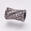 Brass Micro Pave Cubic Zirconia Beads ZIRC-G087-19B-2