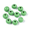 Spray Painted Round Natural Schima Wood Beads WOOD-A018-8mm-08-1