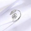 Fashionable Brass Cubic Zirconia Cuff Rings FS-WGAF8F3-04-1