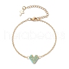 Glass Seed Beads Heart Link Bracelets BJEW-MZ00093-04-1