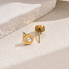 Elegant Roman Style 304 Stainless Steel Flat Round Stud Earrings BO7793-1-2