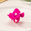 Flower Alloy with Plastic Pearl Finger Rings for Women FS-WG28373-01-3