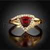 Gorgeous Brass Cubic Zirconia Triangle Finger Rings for Women RJEW-BB04180-A-7G-2