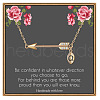 Brass Micro Pave Clear Cubic Zirconia Arrow with Letter Pendant Necklaces FS-WG43978-17-1