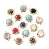 Natural & Synthetic Mixed Gemstone Faceted Connector Charms G-H323-03G-1