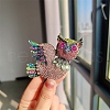 Owl Alloy Rhinestone Brooches PW-WG13AF2-01-4