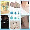 120Pcs 6 Styles Dyed Synthetic Turquoise Round Charms PALLOY-PH01704-6