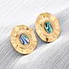 304 Stainless Steel Natural Paua Shell Stud Earrings EJEW-Z103-01G-01-1