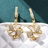 Windmill Brass Micro Pave Clear Cubic Zirconia Hoop Earrings KK-D363-16G-5