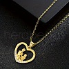 Mother's Day Heart with Mother & Daughter Zinc Alloy Crystal Rhinestone Pendant Necklaces for Women FS-WG450A1-01-3