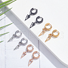 ANATTASOUL 16Pcs 4 Colors 304 Stainless Steel Hollow Triangle Dangle Hoop Earrings with 316 Stainless Steel Pins EJEW-AN0003-66-5