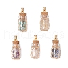 5Pcs Copper Wire Wrapped Glass Jar Pendants PALLOY-JF03642-1