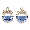 Faceted Transparent Glass Pendants X-GLAA-T020-18A-1