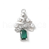 Brass Micro Pave Cubic Zirconia Pendants KK-P290-49P-1