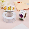 CHGCRAFT 3 Rolls 3 Styles Laser Star Self-Adhesive Gift Tag Glitter Foil Sticker Labels DIY-CA0006-19-4